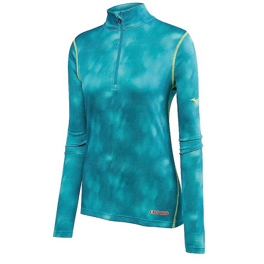 Mizuno Women's Breath Thermo Base Layer Half Zip Tops Turquoise (421600-CNY)